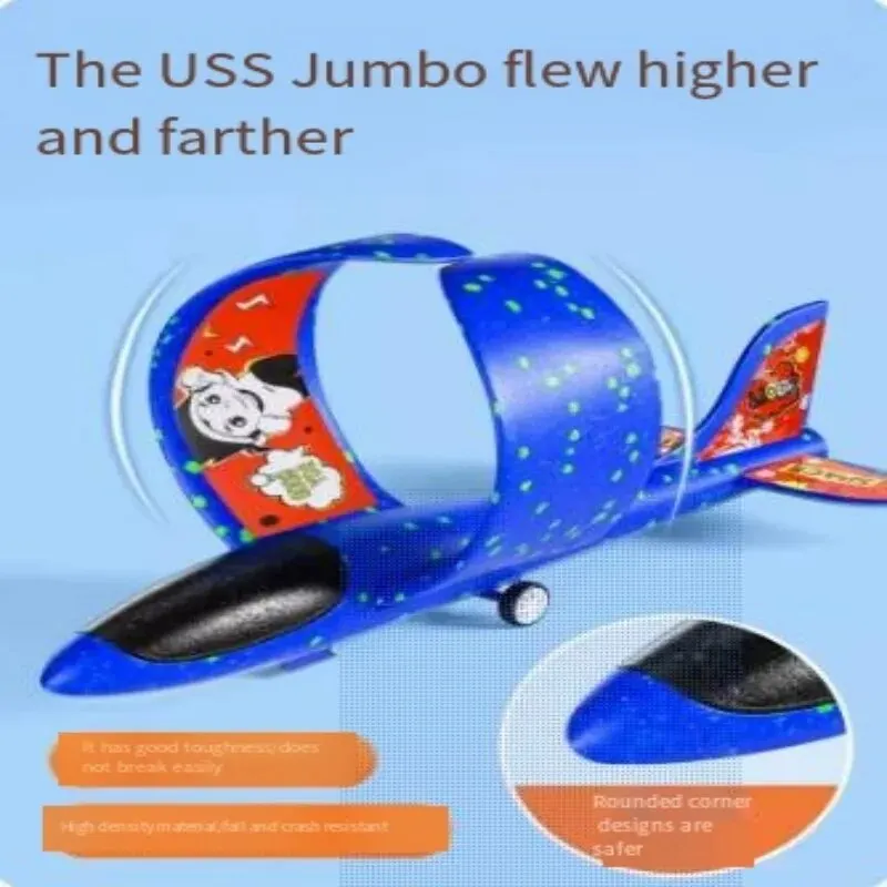 Catapult Foam Plane Gun Fire Outdoor Sports Hand Toss Flying Glider Toy Boys Girls foam plane shooter