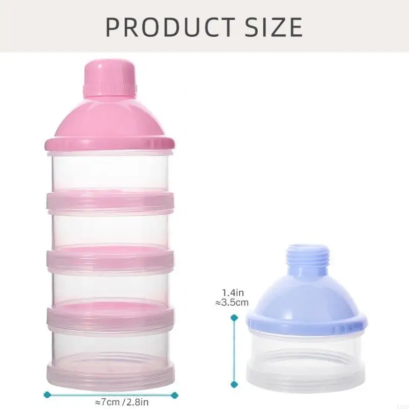 KXRD Travel Friendly Baby Milk Powder Dispenser Secure Seal Box Easy Carry Box