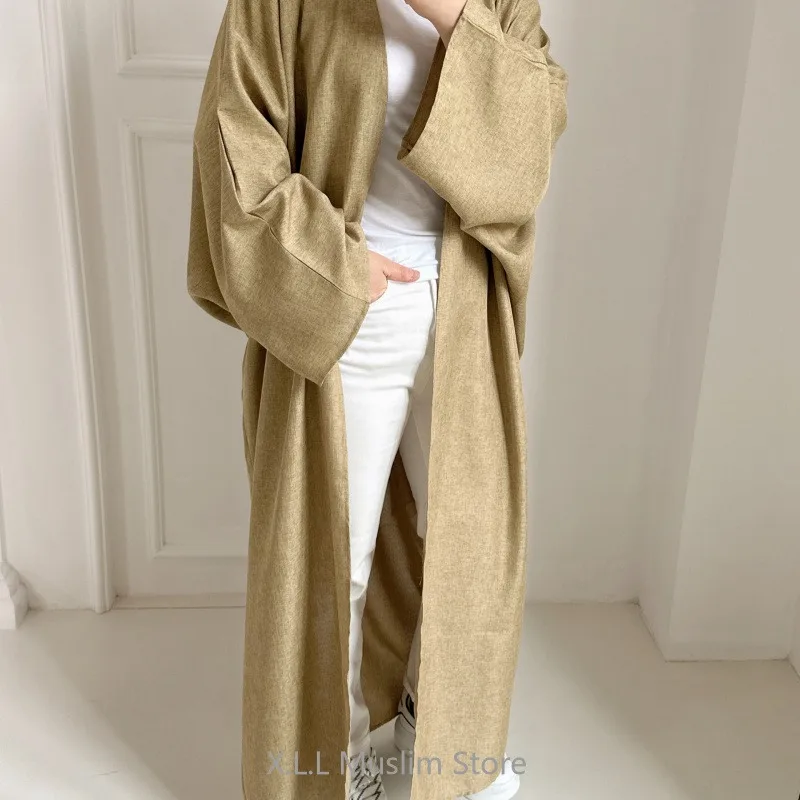 Fashion Eid Rmadan Modest Open Abaya Kimono Dubai Muslim Causal Cardigan Abayas Turkey Islamic Female Robe Clothes For Women