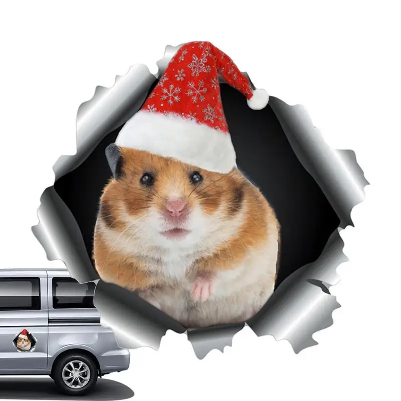 

Магнитная Рождественская наклейка, переводка для хомяка, автомобильная магнитная наклейка, Классическая Рождественская магнитная наклейка для холодильника, декоративная наклейка для двери автомобиля