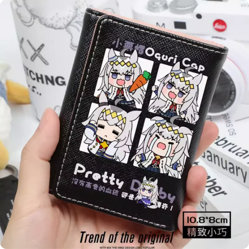 Anime Umamusume Pretty Derby Oguri Cap  Cartoon Wallets PU Purse Card Holder Fold Hasp Money Bag Cosplay Gift B403