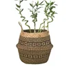 New 1pc Foldable Handmade Rattan Woven Flower Basket Seagrass Clothing Storage Basket Home Decoration Flower Basket 5