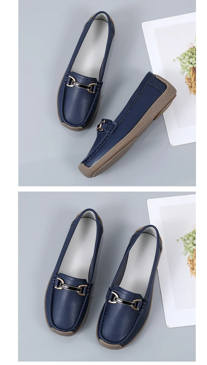 2024 neue Frühling/herbst Große Größe Frauen Wohnungen Frau Casual Schuhe Slip-on Loafers Echtes Leder Mokassins Weibliche boot Schuhe – Detail 17