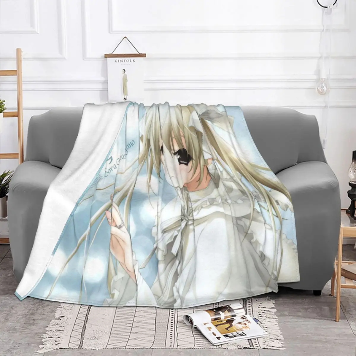

Cute Yosuga No Sora Cartoon Blanket Anti Pilling Flannel Summer Breathable Warm Throw Blanket for Bed Car Plush Thin Quilt