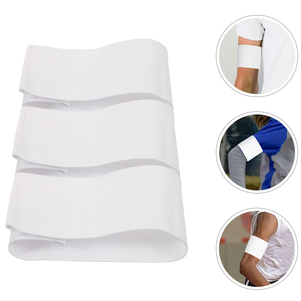 

3 Pcs Soccer Ballssss Armband Sports Armbands Sleeve Blank White Captain for Football Accessory