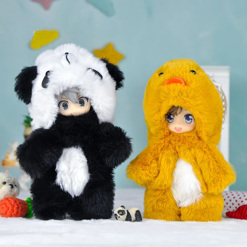 

1/12 Bjd Плюшевый комбинезон, маленькая Желтая утка, панда, ткань для сна, мягкая ткань, милый костюм, лучший подарок для детей на день рождения