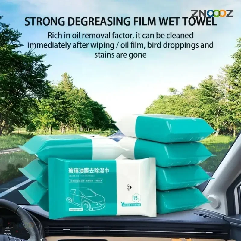 Car Oil Stain Cleaner Wet Wipes Glass Oil Film Remover Front Windshield  Cleaning
