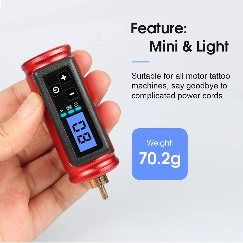 Mini Tattoo Power Wireless Tattoo Power Radio Source Equipment Battery RCA/DC Connector Rotary Pen Machine Battery tattoo power supply tattoo battery pack