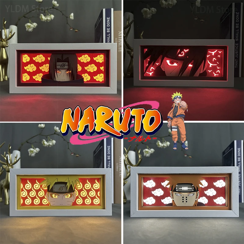 Naruto Sasuke Night Lights Led Camera Da Letto Photo Frame Lampade Arredamento Camera Da Letto Creativo Home Art Pittura Design Ornamenti Regalo Di Co