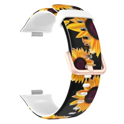 Floral Silicone Sport Band - Patterned Strap - Huawei Fit 3 (Sunflower)
