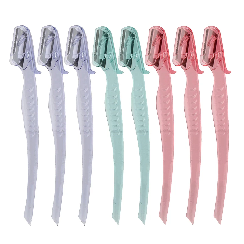Karsyngirl 3/8Pcs Colorful Eyebrow Trimmer Makeup Knife Eyebrow Blades Face Hair Removal Safe Scraper Shaver Makeup Beauty Tools
