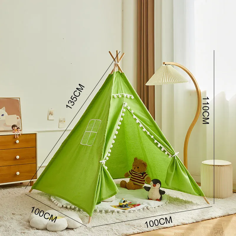 1.35m Tent For Kid Play House Wigwam for Children Portable Child Tipi Tents Teepee Toddler Ball Pit Girl Castle Play House 4