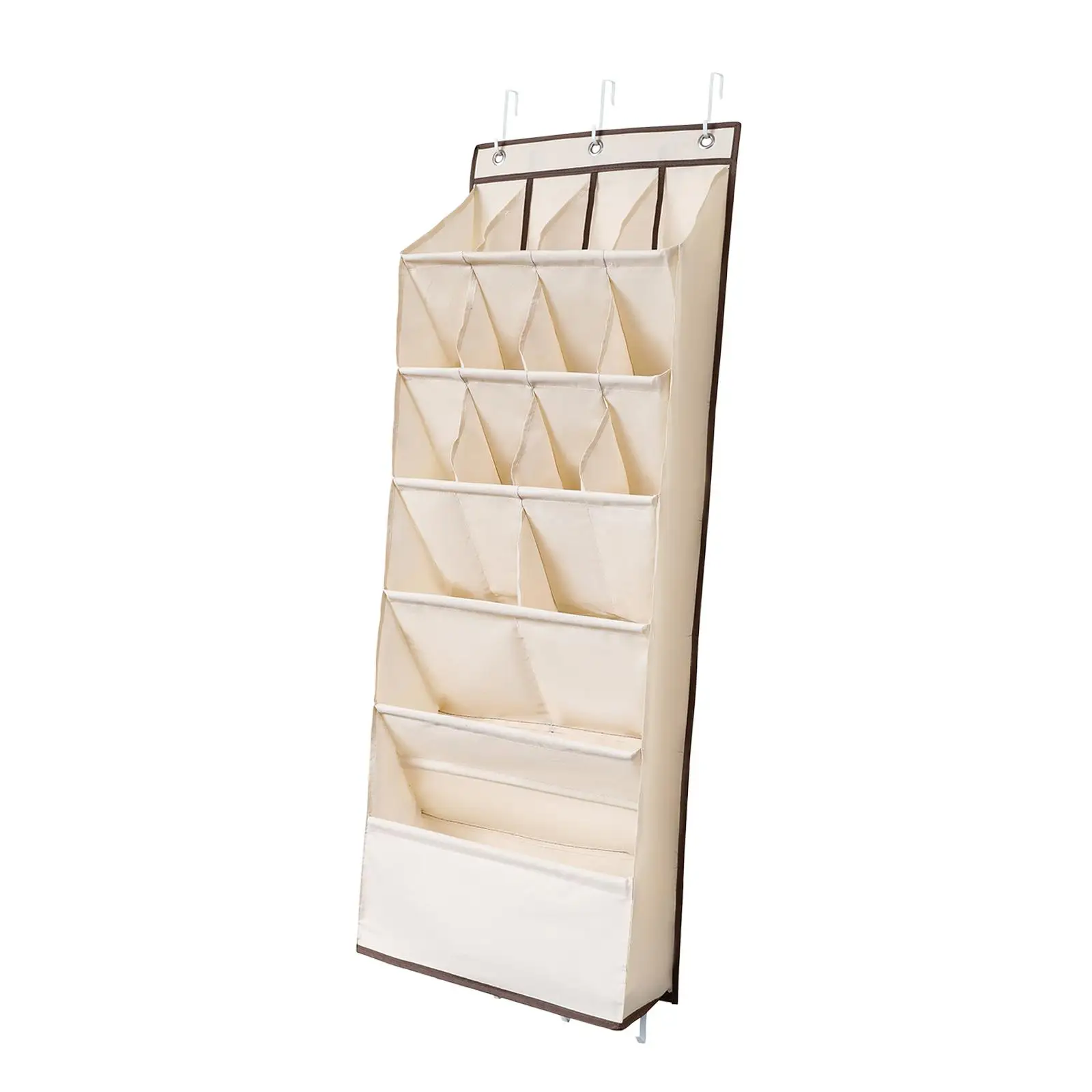 Deep Pockets Door Shoe Rack with 7 Hooks for Kids Adults Oxford Cloth Hanging Shoe Rack for Toys Bags Clothing Hats Towels