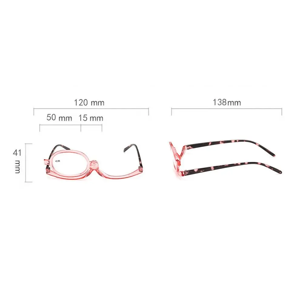 Magnifying Rotating makeup glasses Flip Down Lenses Colourful Frame Cosmetic Glasses +1.0~+4.0 Diopter Vision Care