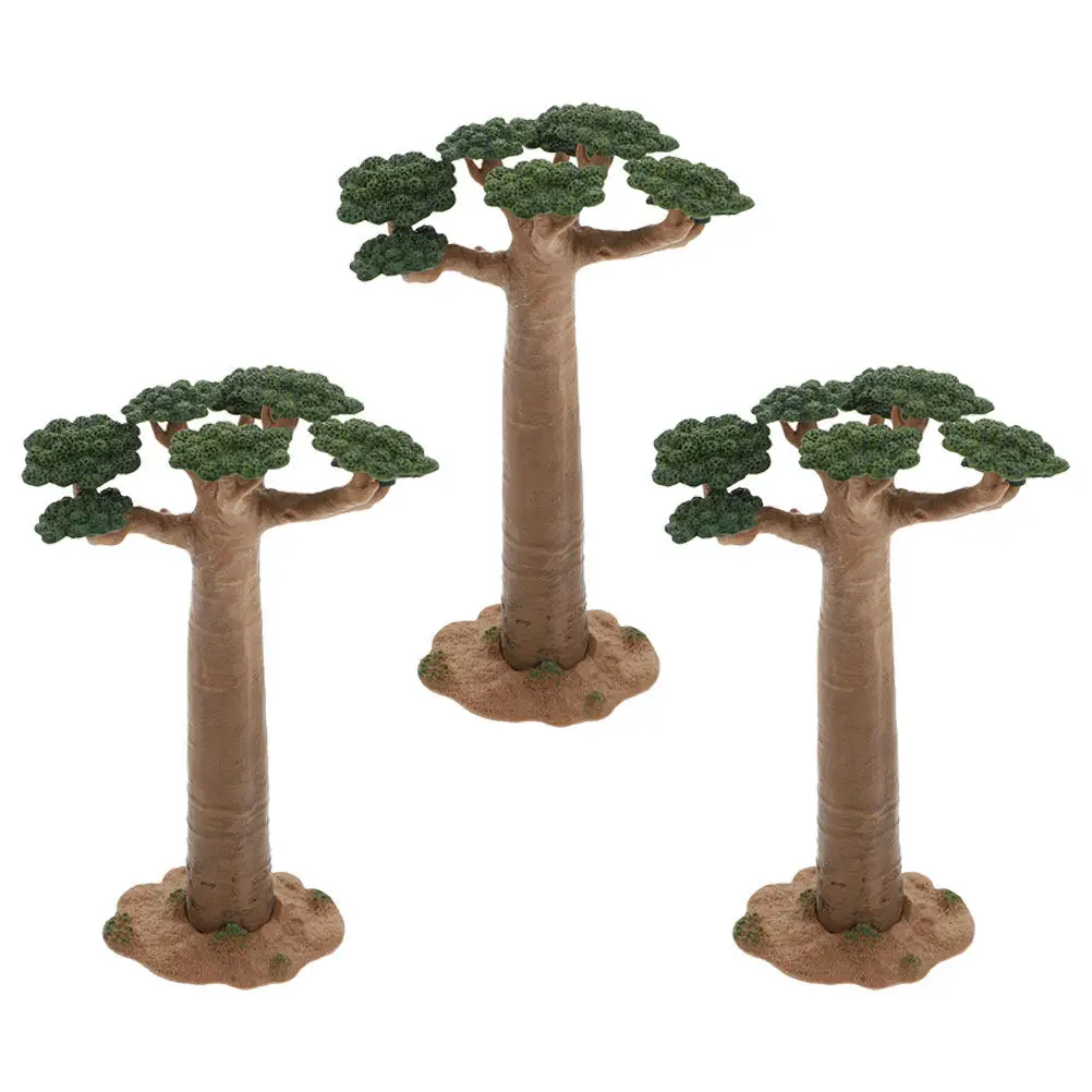 3Pcs 원숭이 바오밥 나무 미니 작은 식물 모델 DIY 풍경 레이아웃 모래 테이블 가짜 나무 건축 풍경 소품