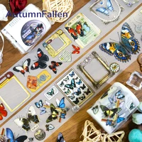 2m/Roll Matte Butterfly Specimen PET Tape 3D Crystal Ink Decorative Masking Tape Stickers For Diary Sticker Scrapbooking Journal 1