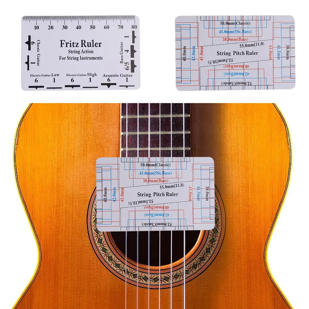 

Guitar Neck Notched Straight Edge Luthiers Tool with String Accessories Measuring Ruler Gauge Guitar Tool Kit Electric Acti F4L3