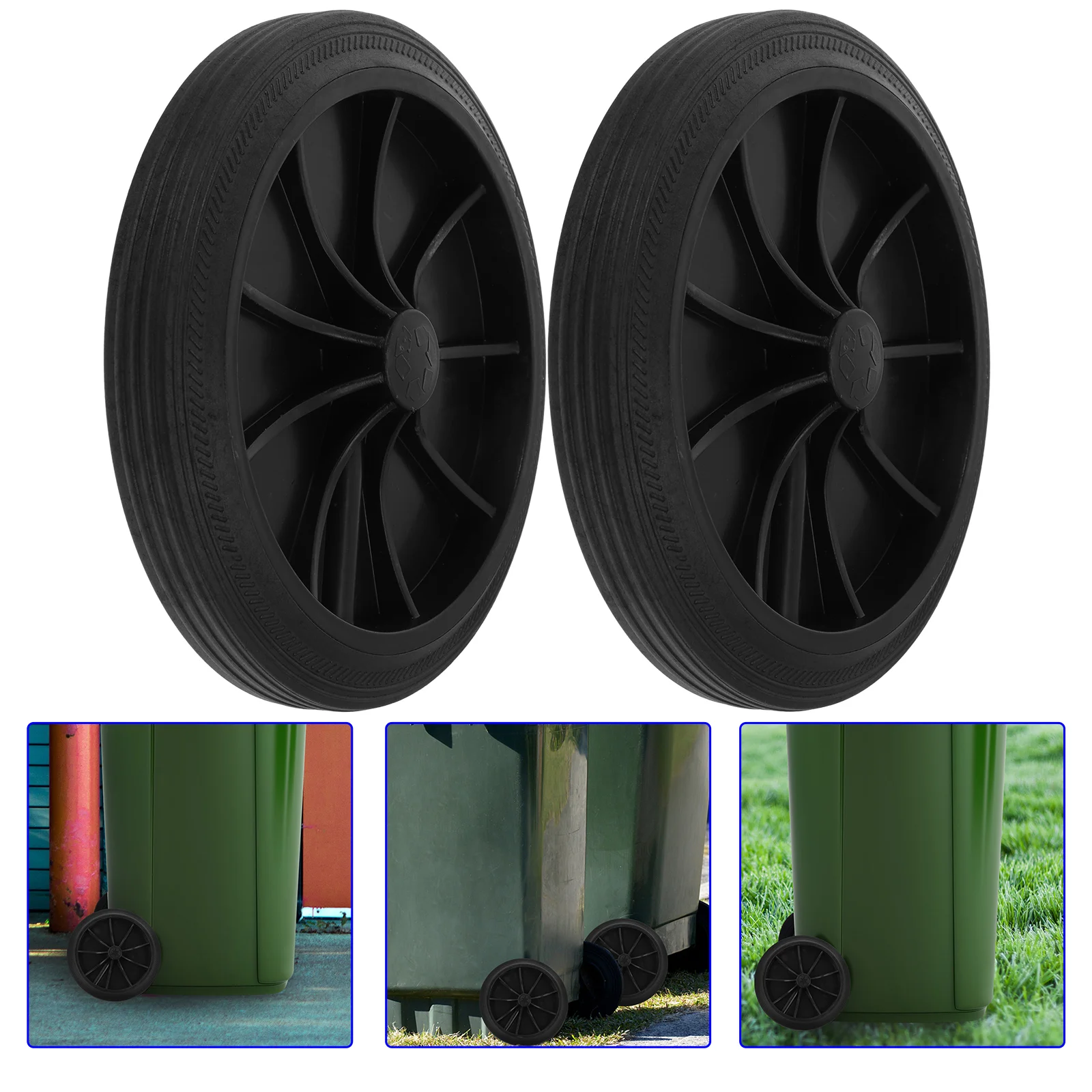 2 Pcs Garbage Bin Wheels Garbage Can Cleaner Outdoor Outdoor Trash Can Wheels Garbage Can Wheels Cart Accessories