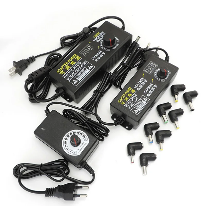 Adattatore Universale Da 220V A 12 V Cc Alimentatore Regolabile 3V 5V 6V 9V 12 V 15V 18V 24V 3A 5A Volt 24W 72W 60W 8 Connettore Cc K5