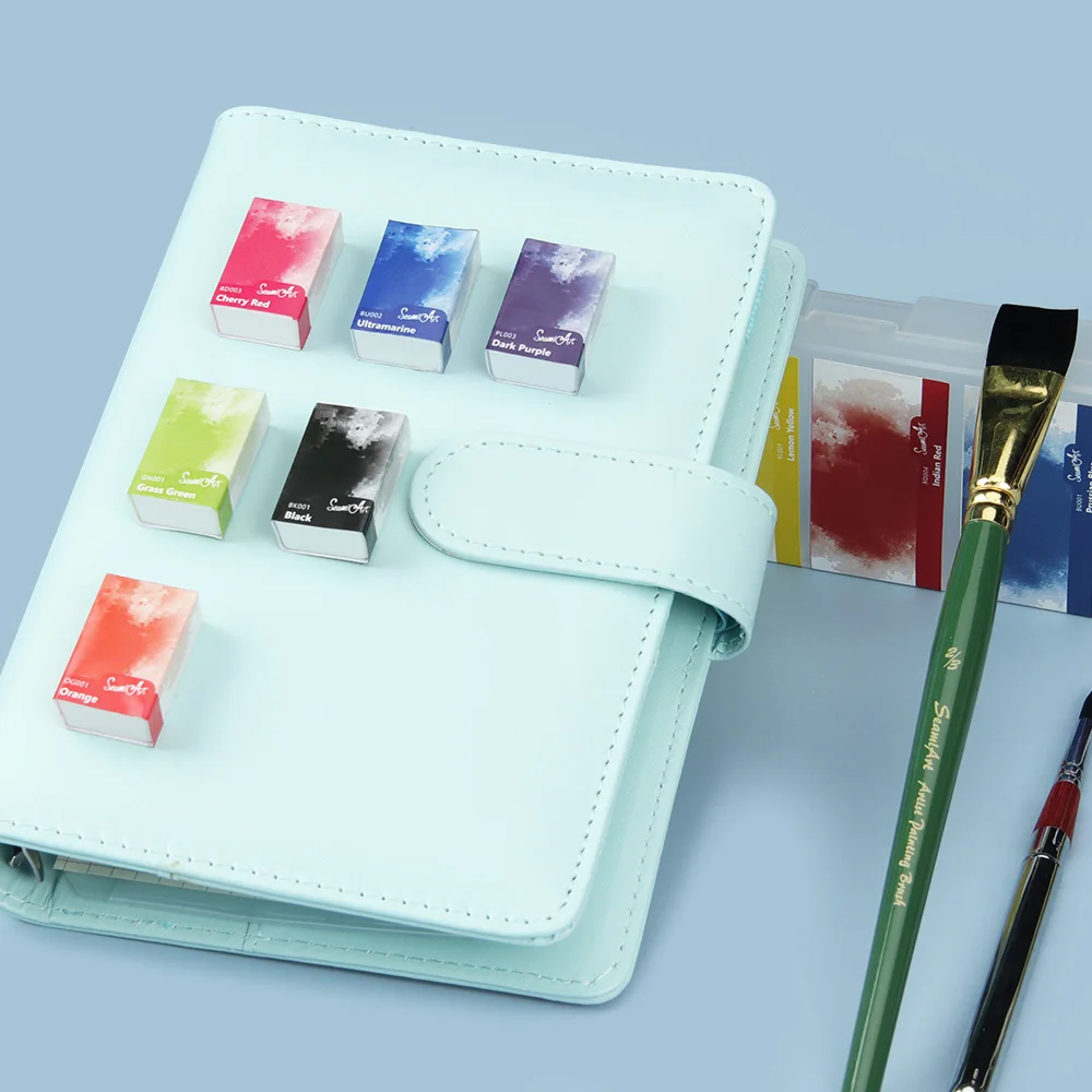 SeamiArt NEW 26 Colors Single Piece Full Pan Artist Grade Solid Watercolor Paint for Art Drawing Art Supplies 2