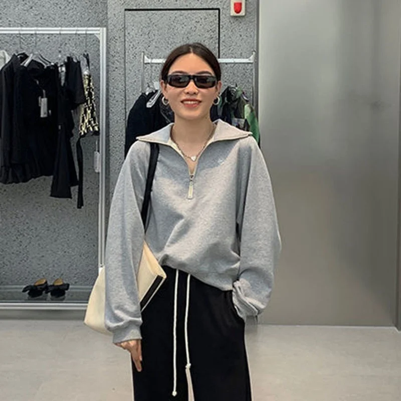

Sweater Women Autumn 2021 New Fashion Women's Clothing Niche Loose Casual Long-sleeved Stand-up Collar Jacket Jacket Ins Tide