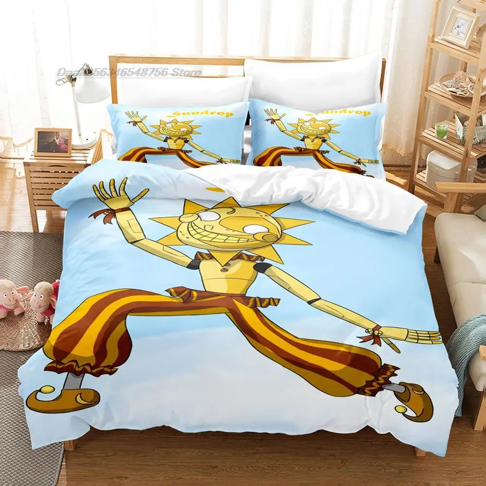 Sundrop FNAF Bedding Set Single Twin Full Queen King Size Bed Set Teenager  Bedroom Sheet set