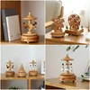Wooden Carousel Dance Girl Music Box Christmas Ornament Rotary Train Musical Box Home Decoration For Birthday Gifts Valentine' 6