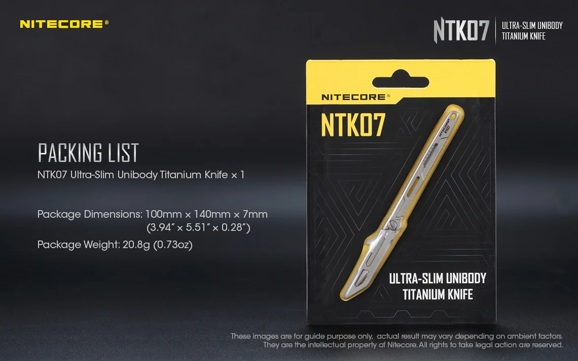 Liga de Titânio Nitecore Unibody Faca Cnc Ultra Fino Peso Leve Mini Portátil Tático Sobrevivência Caça Edc Ntk07 Tc4 13 Computers & Electronics
