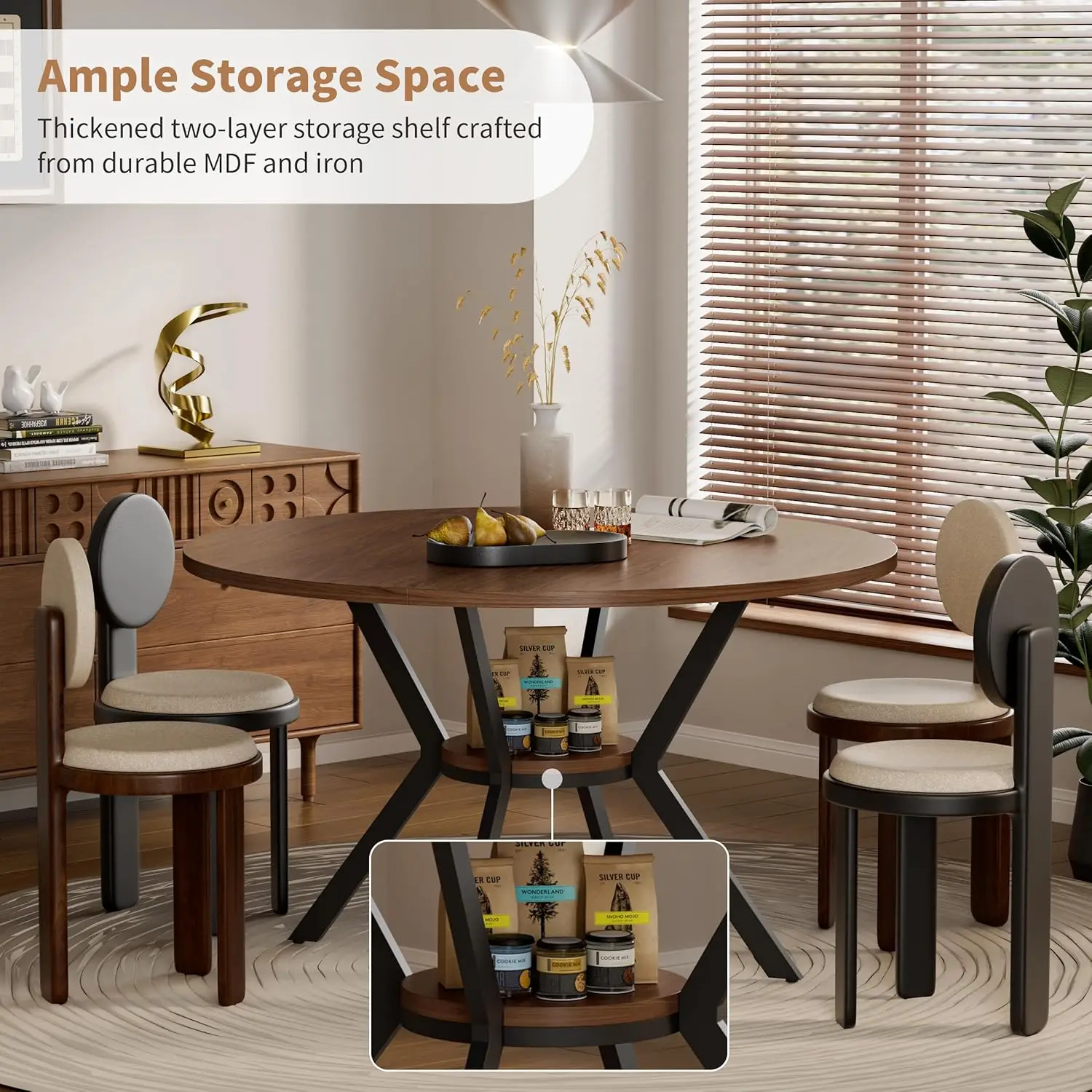 42" Round Dining Table for 4 2