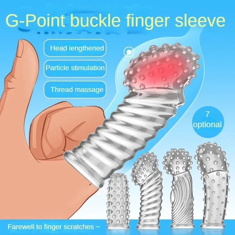 G Point Stimulation Finger Sleeves Clitoris Massage Sex Toys For Women Penis Rings Couples Games Delay Reusable Condom