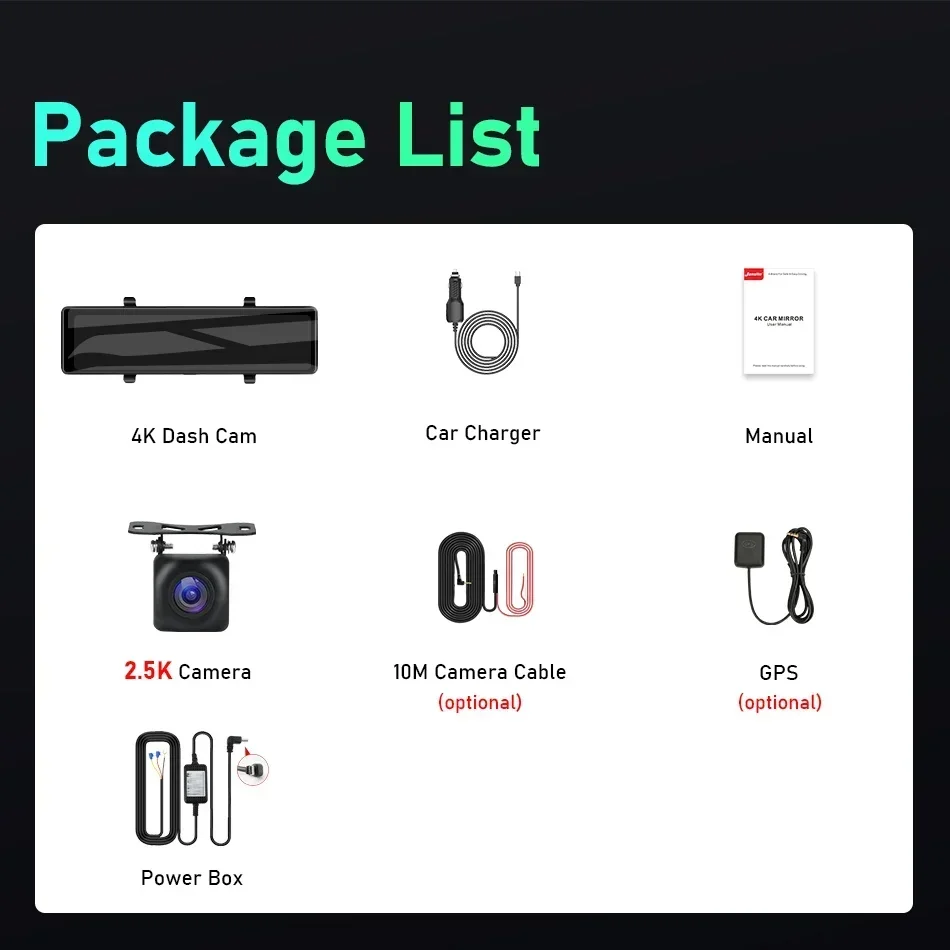 Jansite ڵ DVR  ķ 2.5K Ĺ ī޶,   ڴ, 2160P   Ĺ ī޶,  ͸, 11.26 ġ, 4K