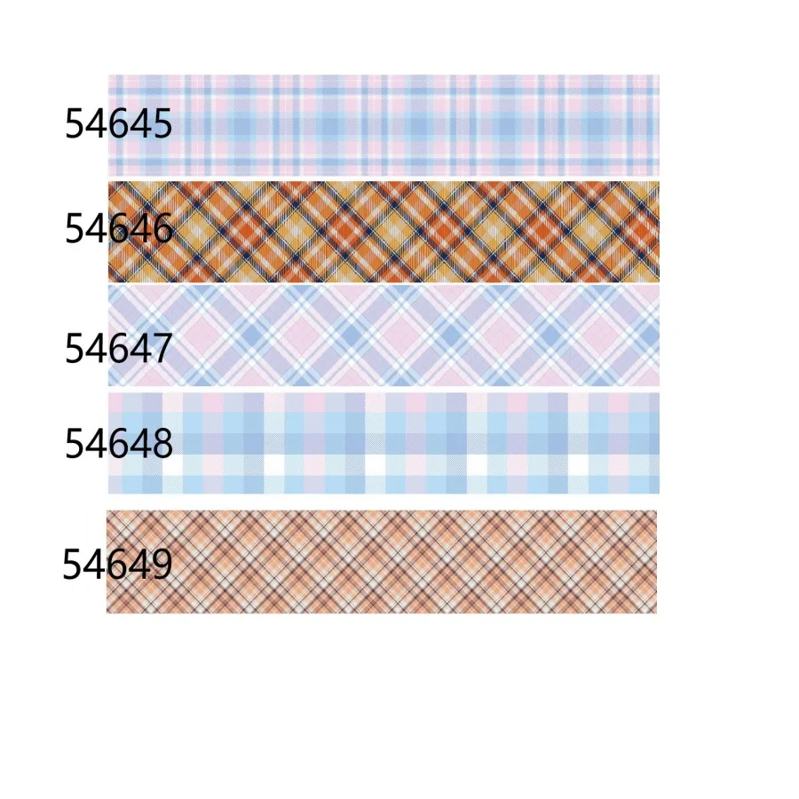 

10yards Plaid Printed Ribbons Cartoon Grosgrain Ribbon for Hairbows Sewing Accessories