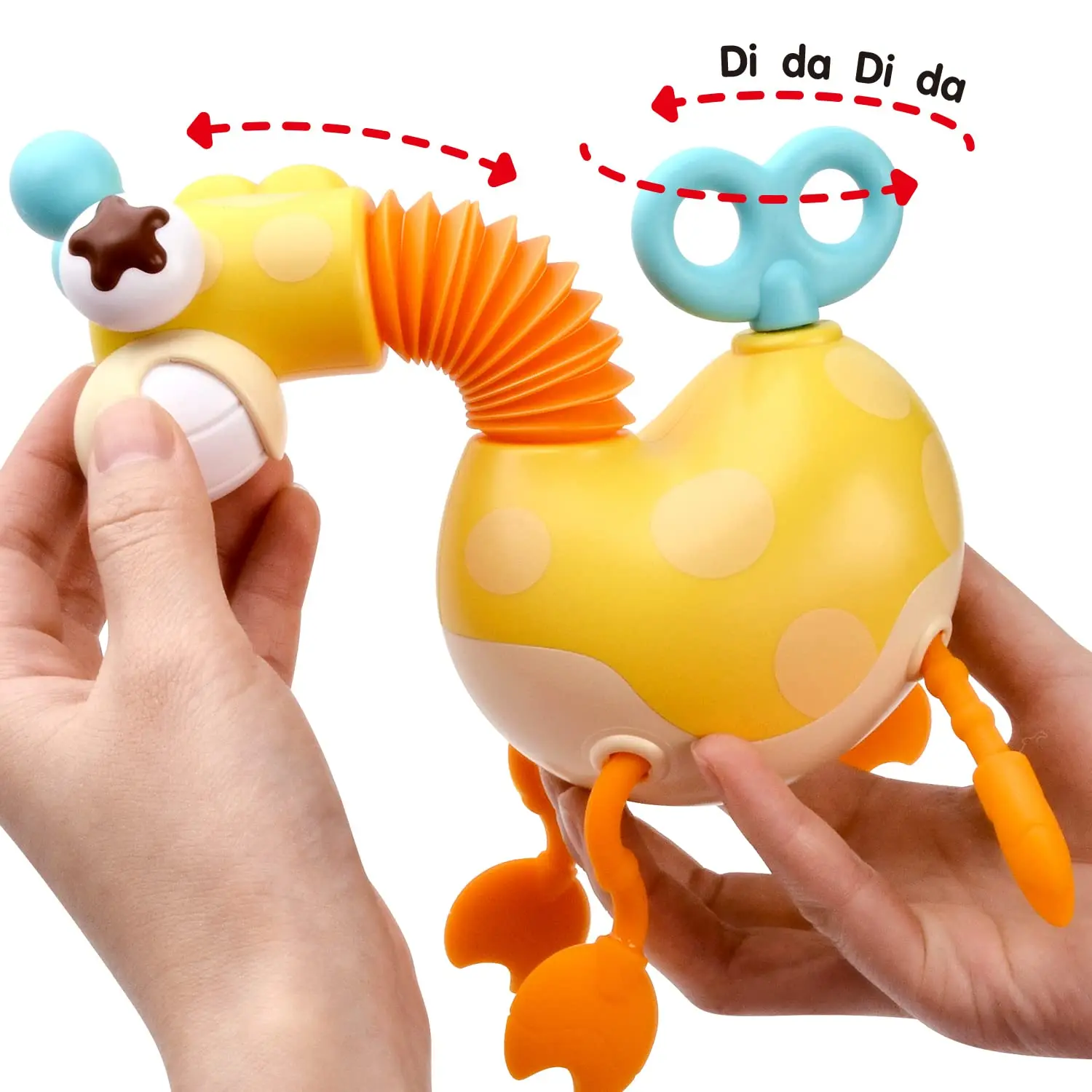 AS594P Chaise Haute À Ventouse Pour Bébé De 6 À 12 Mois, Hochet Rotatif, Jouets Sensoriels