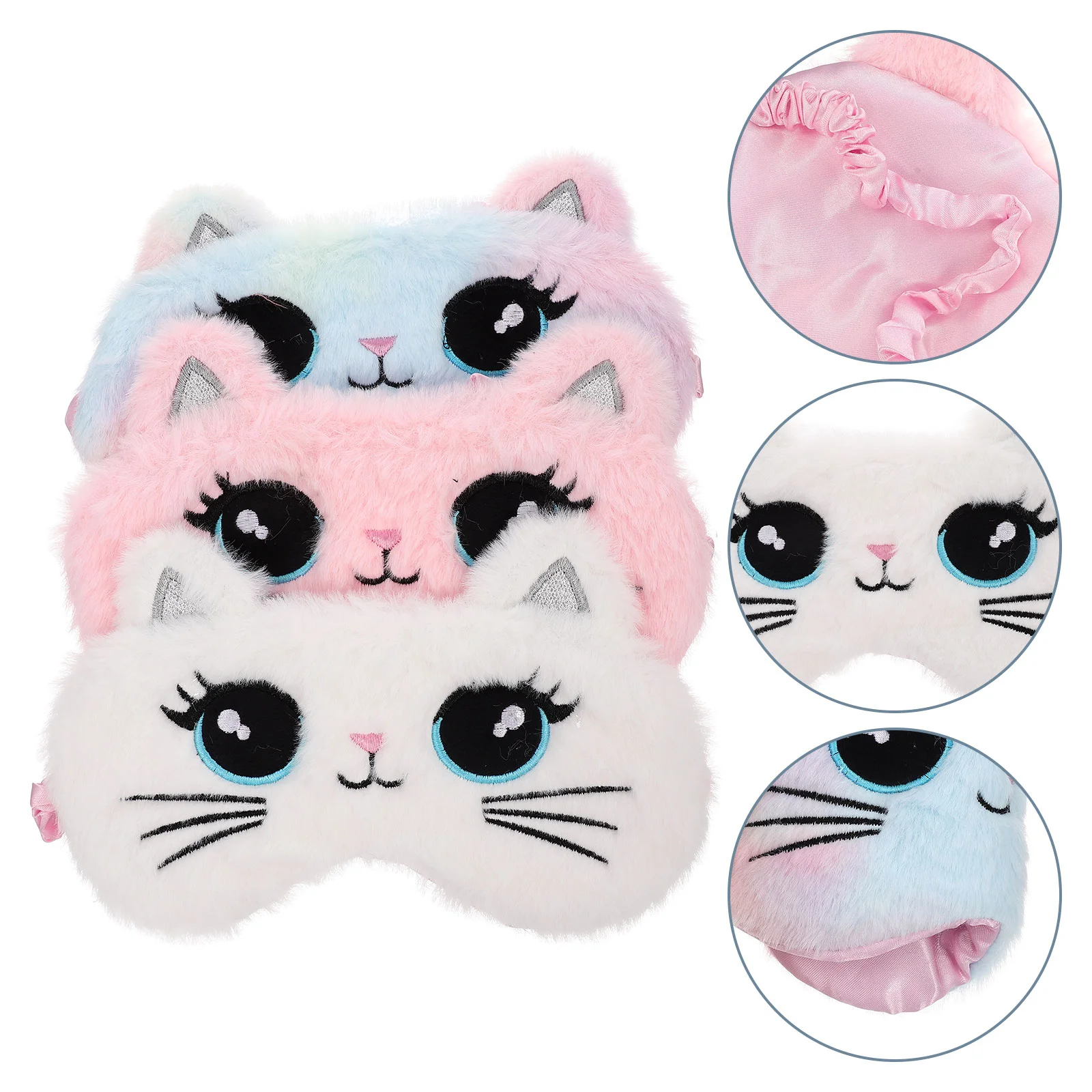 

3 Pcs Eye Shadow Cat Blindfold Travel Portable Sleeping Mask Cotton Practical Cover