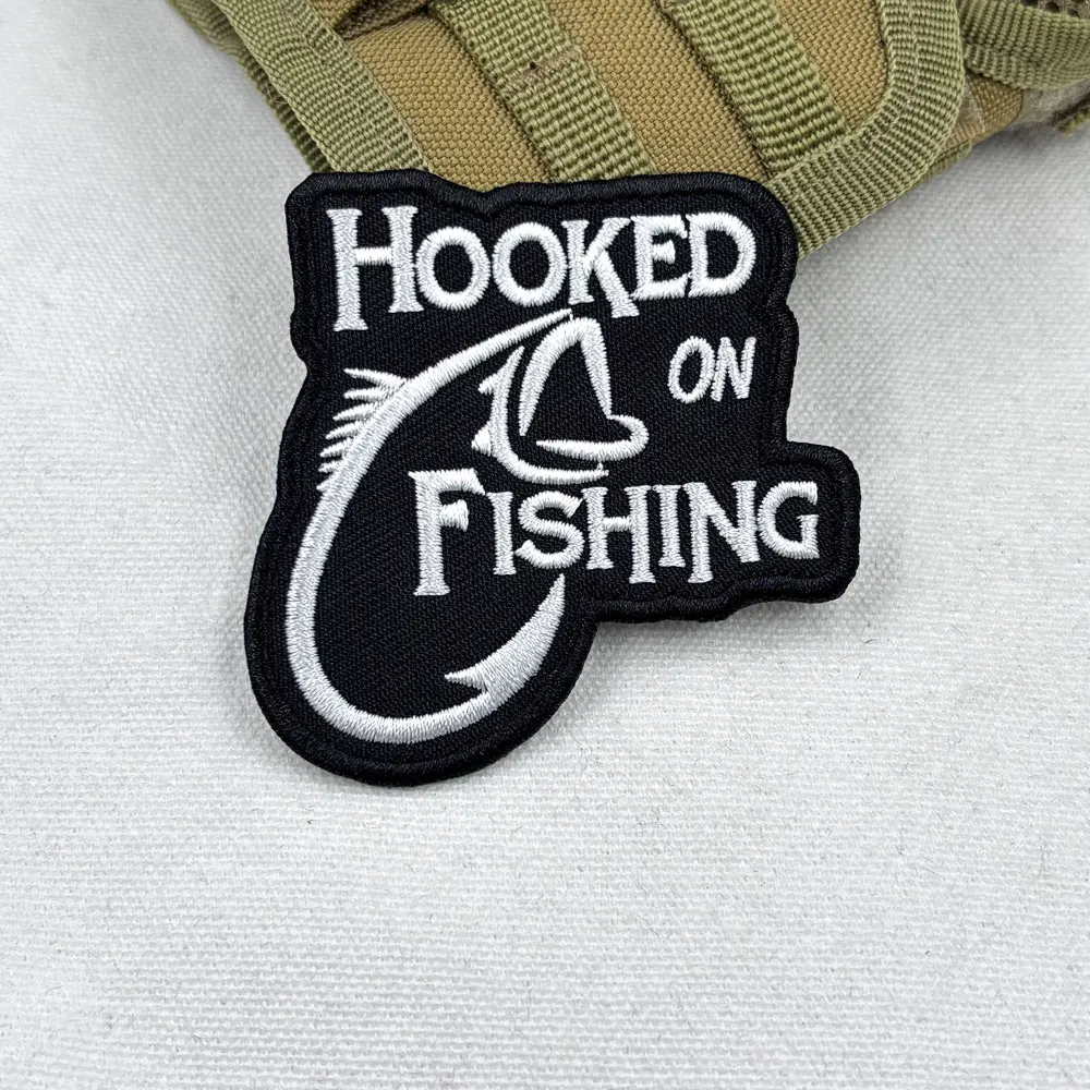 Hookend on Fishing Tactics Embroidered Patch - Hook & Loop Sew-On Military Badge