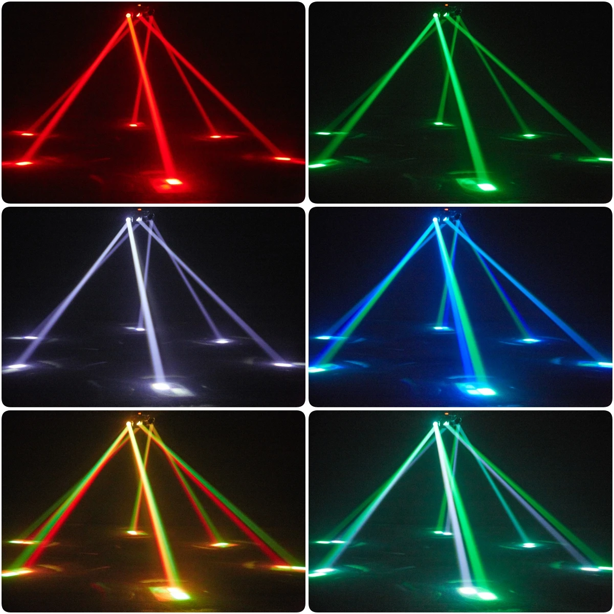 6 Arms Laser Stage Party Light 150 W RGBW LED Moving Head Lights DMX 512 Voice