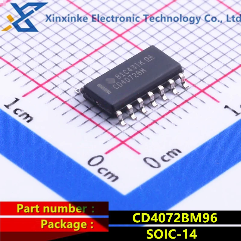 

CD4072BM96 SOIC-14 Single-Function Logic Gates CMOS Dual 4-Input OR Brand New Original