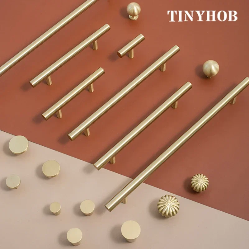 Furniture Handles Kitchen Door Handles Solid Brass D12mm Cabinet Handles Furniture Drawer Pulls Drawer T Bar Kitchen Pulls Furniture Handle Hardware