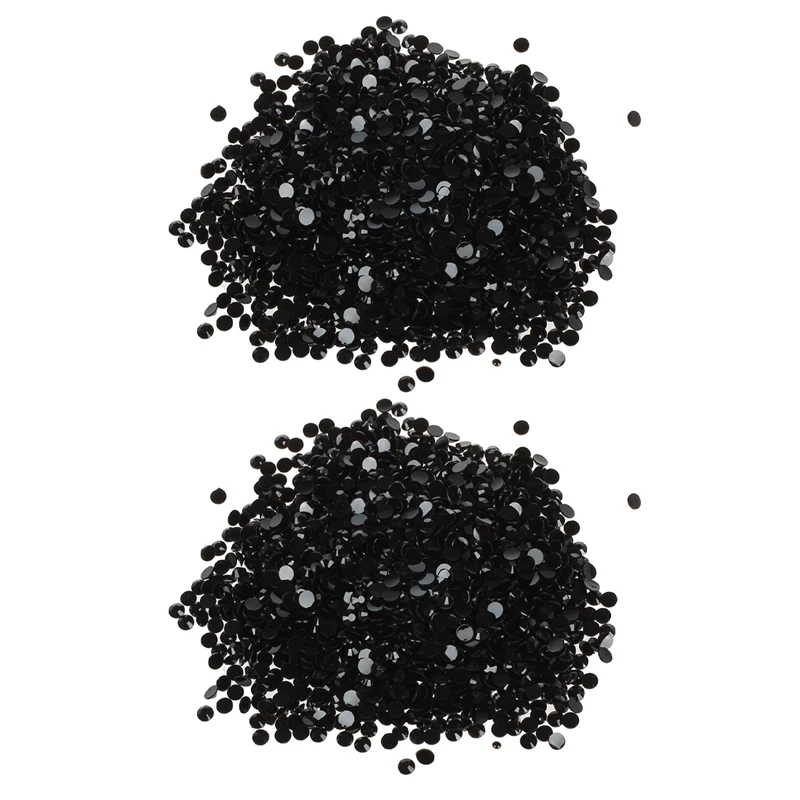 

4000Pcs Crystal Flatback Acrylic Rhinestones Beads Nail Art (Black)