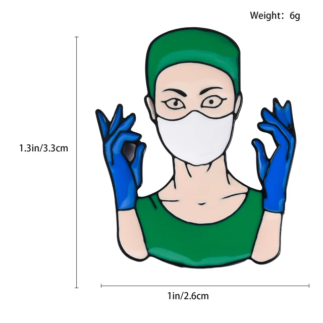 Spilla In Smalto Per Infermiera - Design Rosso, Unisex, Con Sicurezza - Foto 3