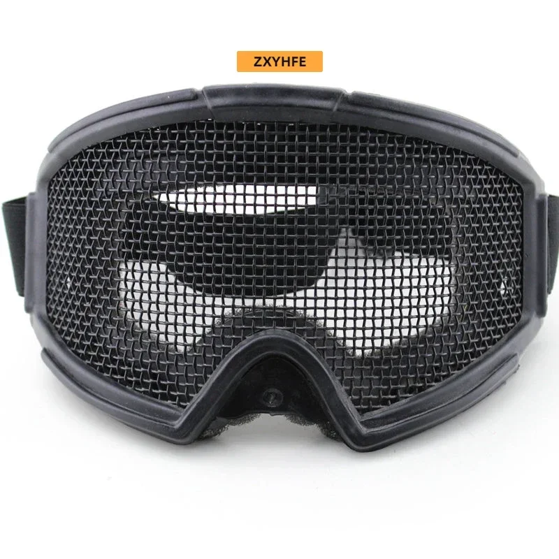 Tactical Hunting Goggles Eyewear Steel Wire Mesh CS Wargame Shooting Glasses Shock Resistance Eye Paintball Protector safety goggles tactical goggles shooting glasses