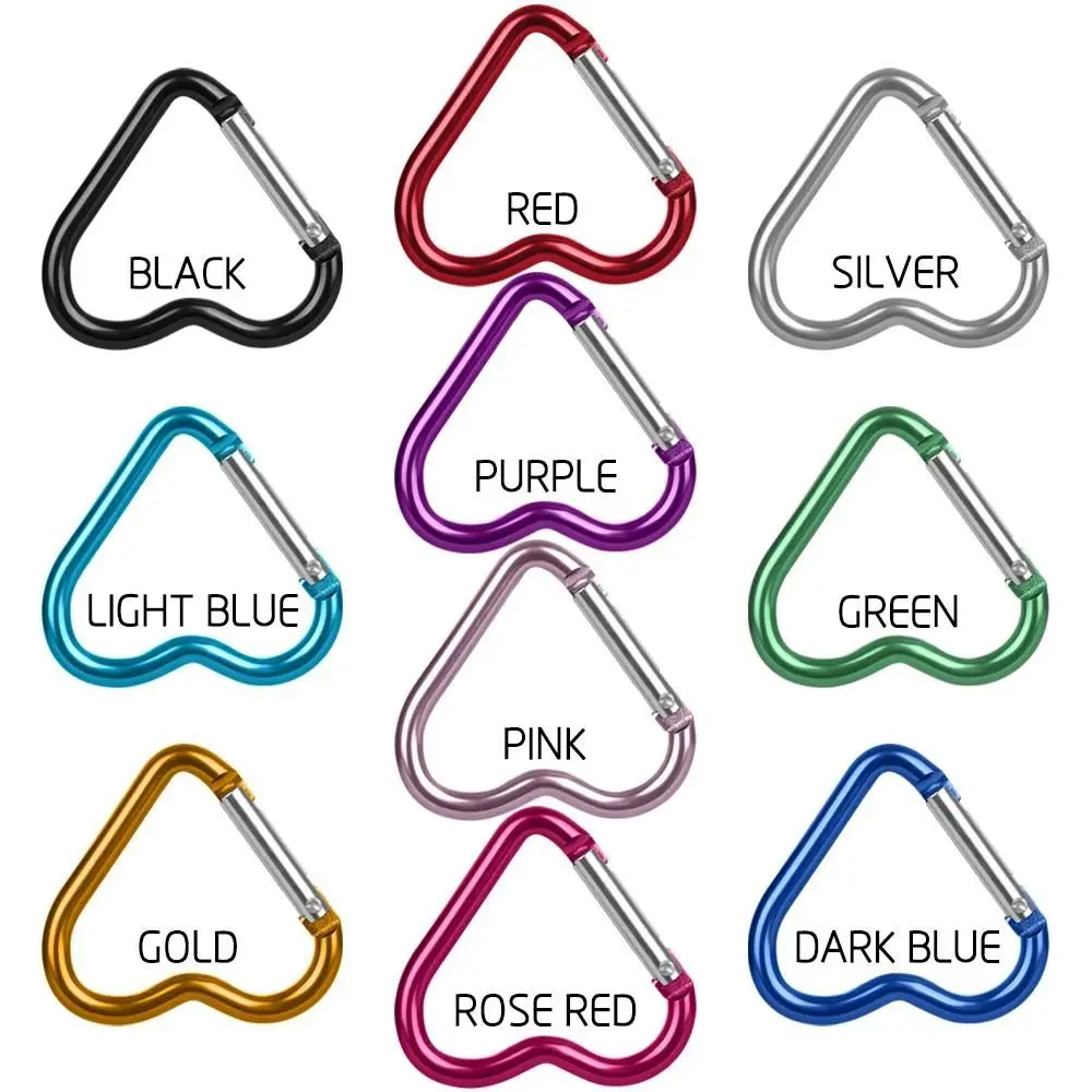 Description Picture 5 of itemTravel Kit Outdoor Camping Tool Climbing Accessories Keychain Clip Keyring Hook Aluminum Carabiner Heart-shaped Buckles