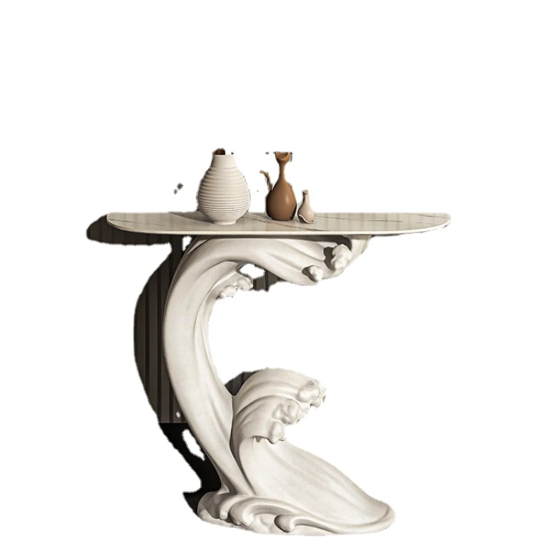 

ZL Entrance Cabinet Affordable Luxury Style Entry Door Semicircle Console Tables Art Console