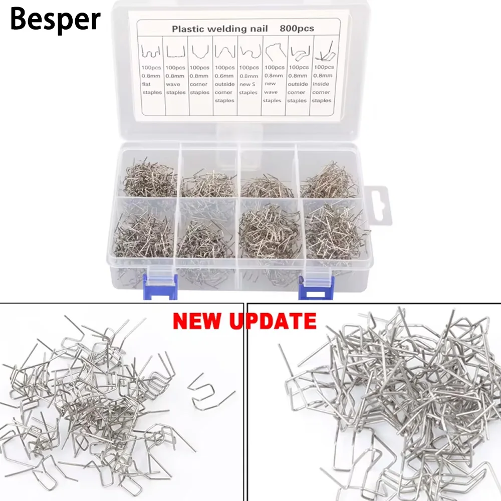 Besper 400/600/800 Stück geschnittene Wellenklammern, Heißhefter, Kunststoffreparatur, Standard-Vorgeschnittene Heißklammern, elektrisches Löten – Detail 5