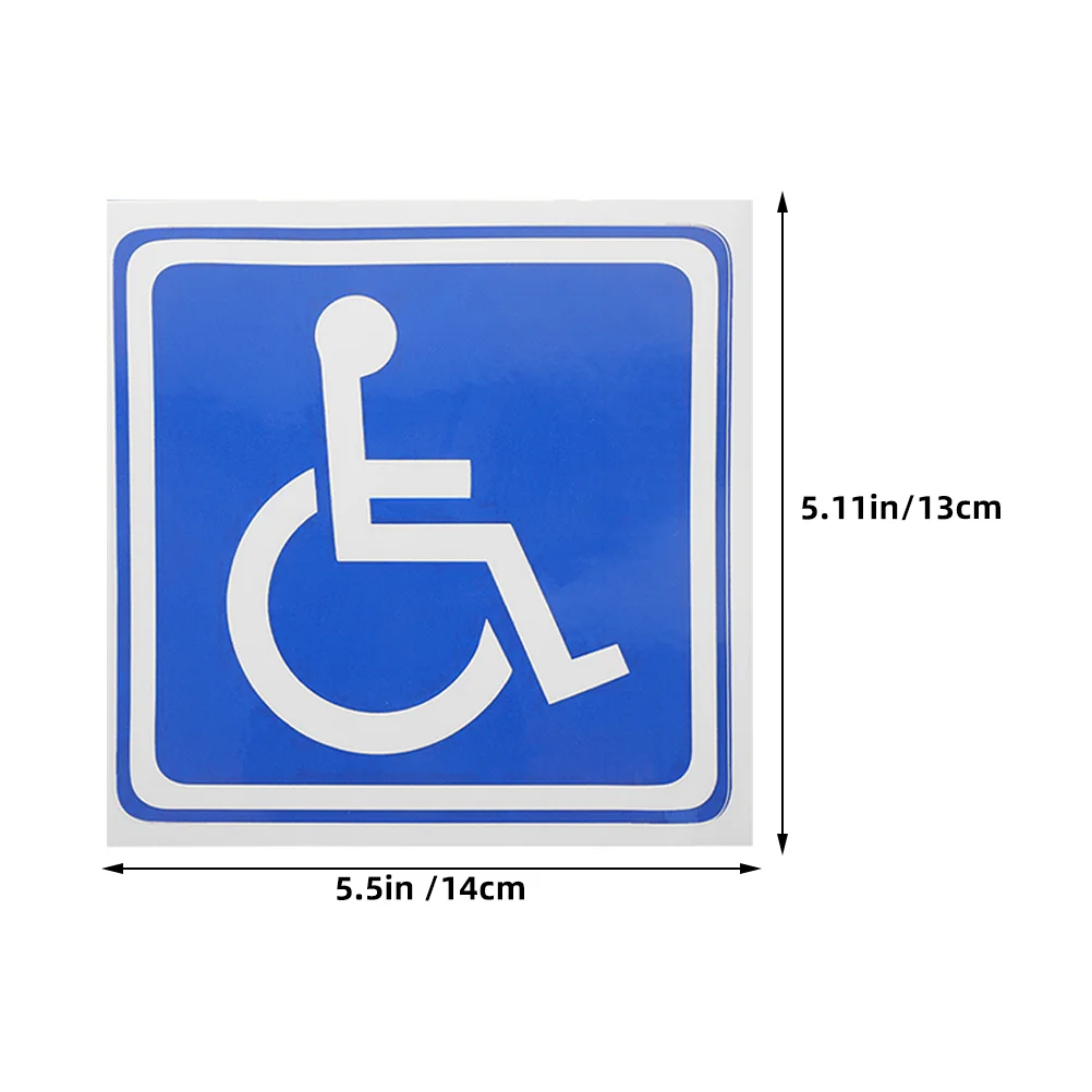 Wheelchair Symbol Stickers Disabled Signage Car Window Traffic Signs Handicapped Parking Labels Roadway Safety 6Pcs