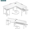 Room Desks Durable Work Desk for Home Office Reversible L Shaped Computer Desk With Magic Power Outlets and USB Charging Ports 5
