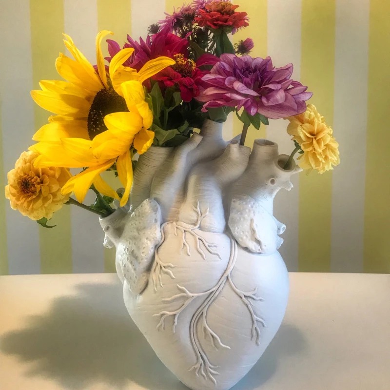 Tanio Kształt serca wazon na kwiaty żywica wazon suszony kwiat