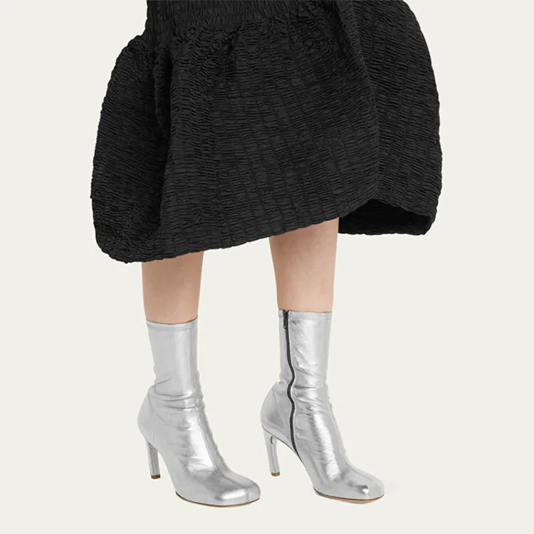 

2023 Women's New Thin High Heel Short Boots Square Headed Side Zipper Comfortable Autumn and Winter Large Women's Boots