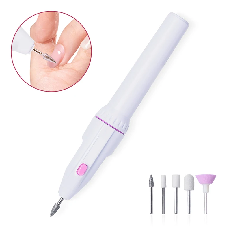 1~10PCS In 1 Professional Mini Electric Nail Drill Kit Battery Nail Art Exfoliating Polishing Nail Polishing File Pen Tool 2