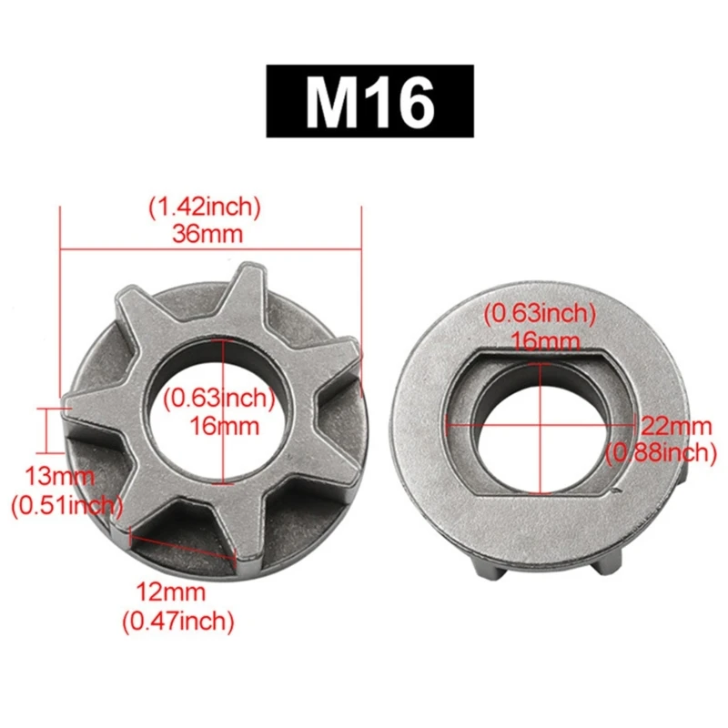 M10 M14 M16 Sprocket Chain Saw Gear for Grinder Replacement Gear Chainsaw 7/6/3 Tooth Electric Bracket Power Tool